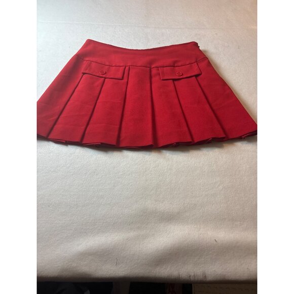 Trina Turk Pleated Mini Skirt With Button Detail - Picture 2 of 7